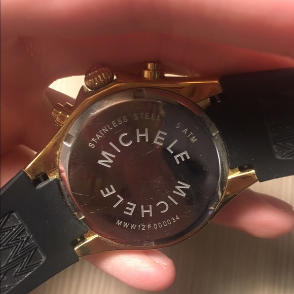 COPY - MICHELE Tahitian Jelly Bean Black Gold Watch - Picture 5 of 8